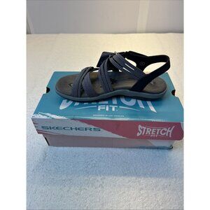 Skechers Stretch Reggae Slim Summer of Fun Navy Women  SZ 6 New in Box